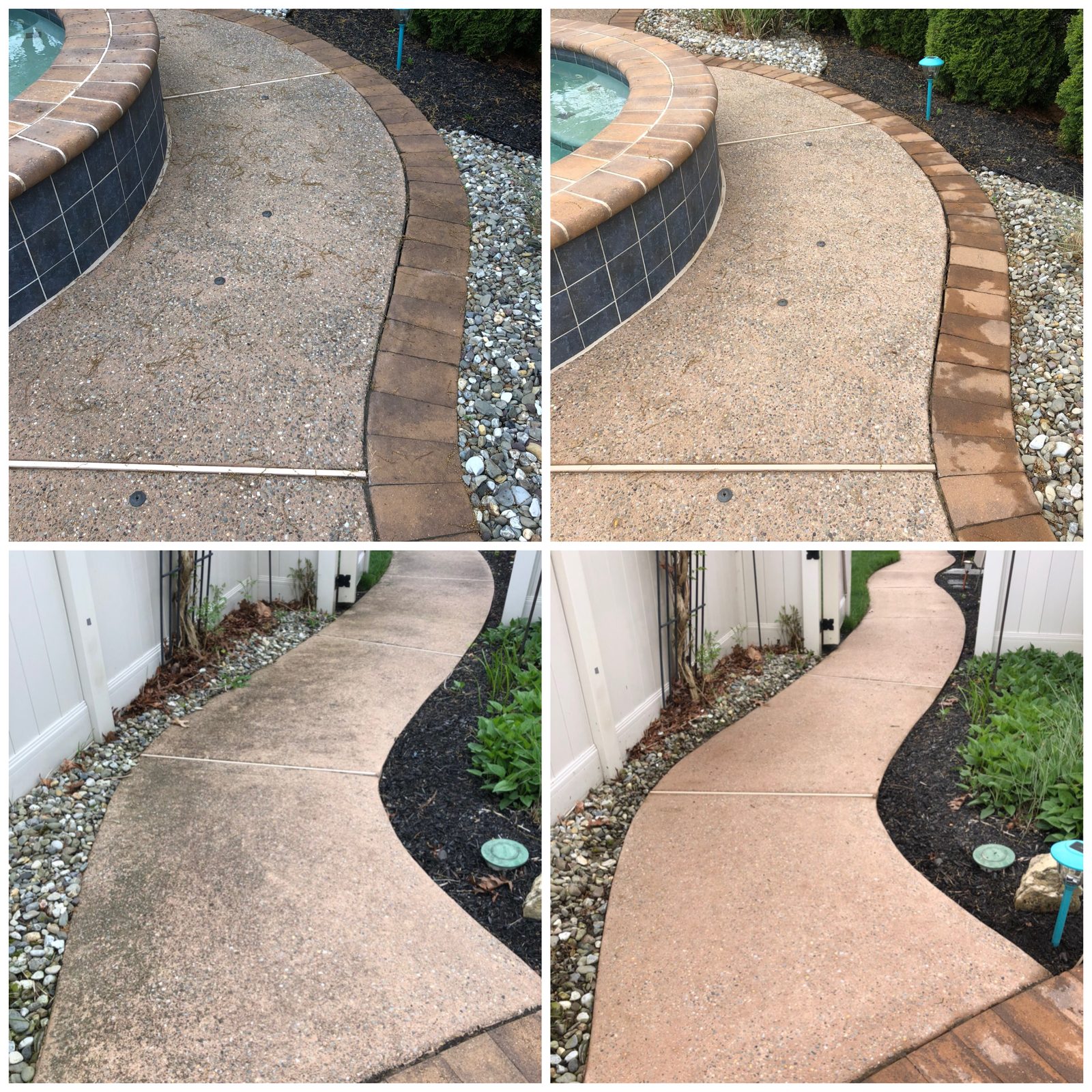 Curved walkway — before & after