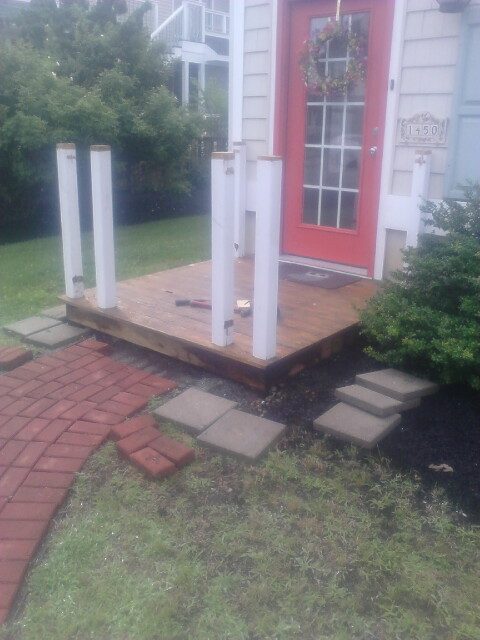 Entry porch and railing — before