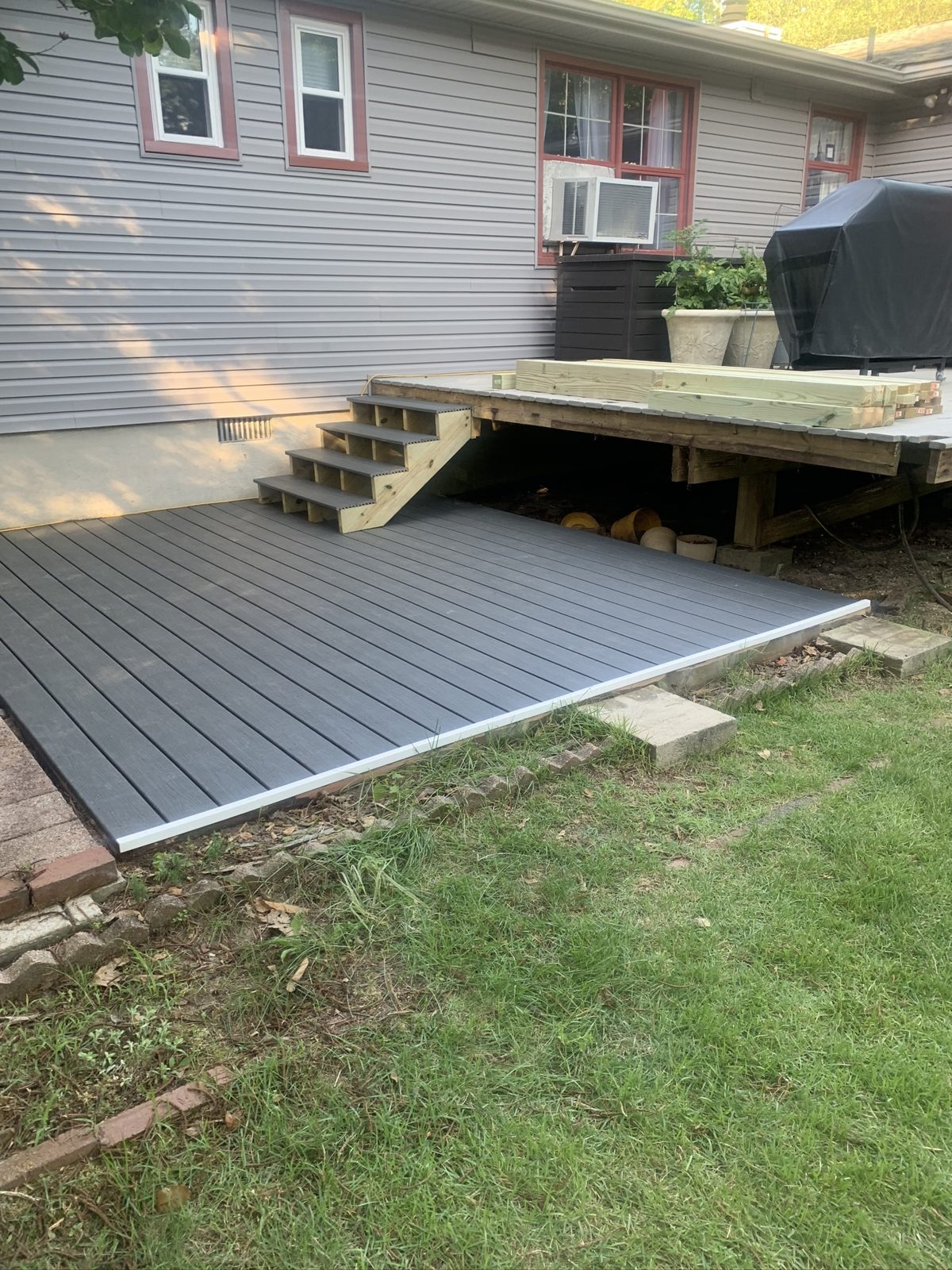 Backyard deck build — before